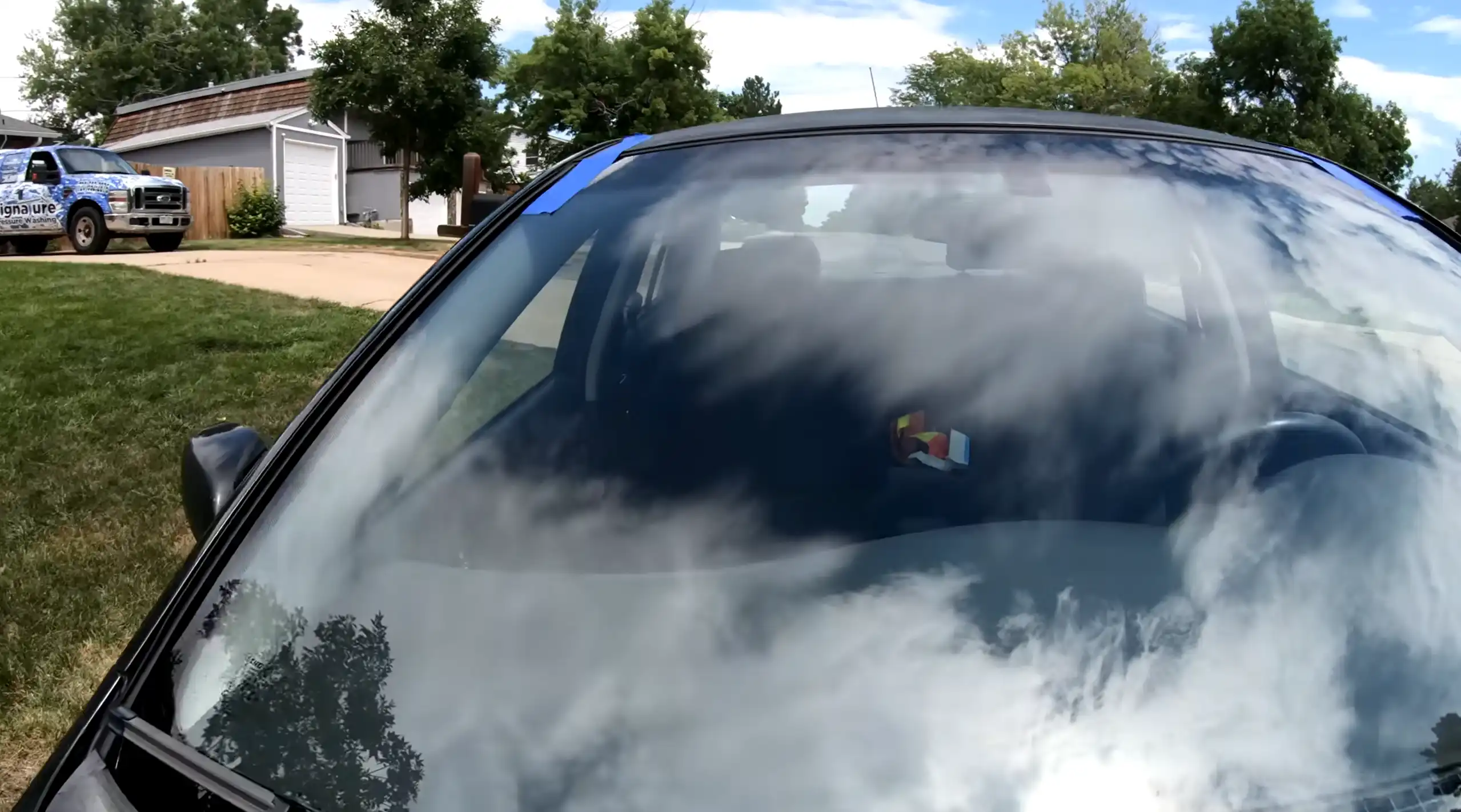 Vehicle after hail damage windshield replacement in Greeley